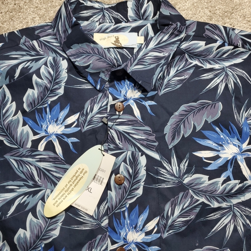 High Surf Navy Blue Floral Men's Shirt